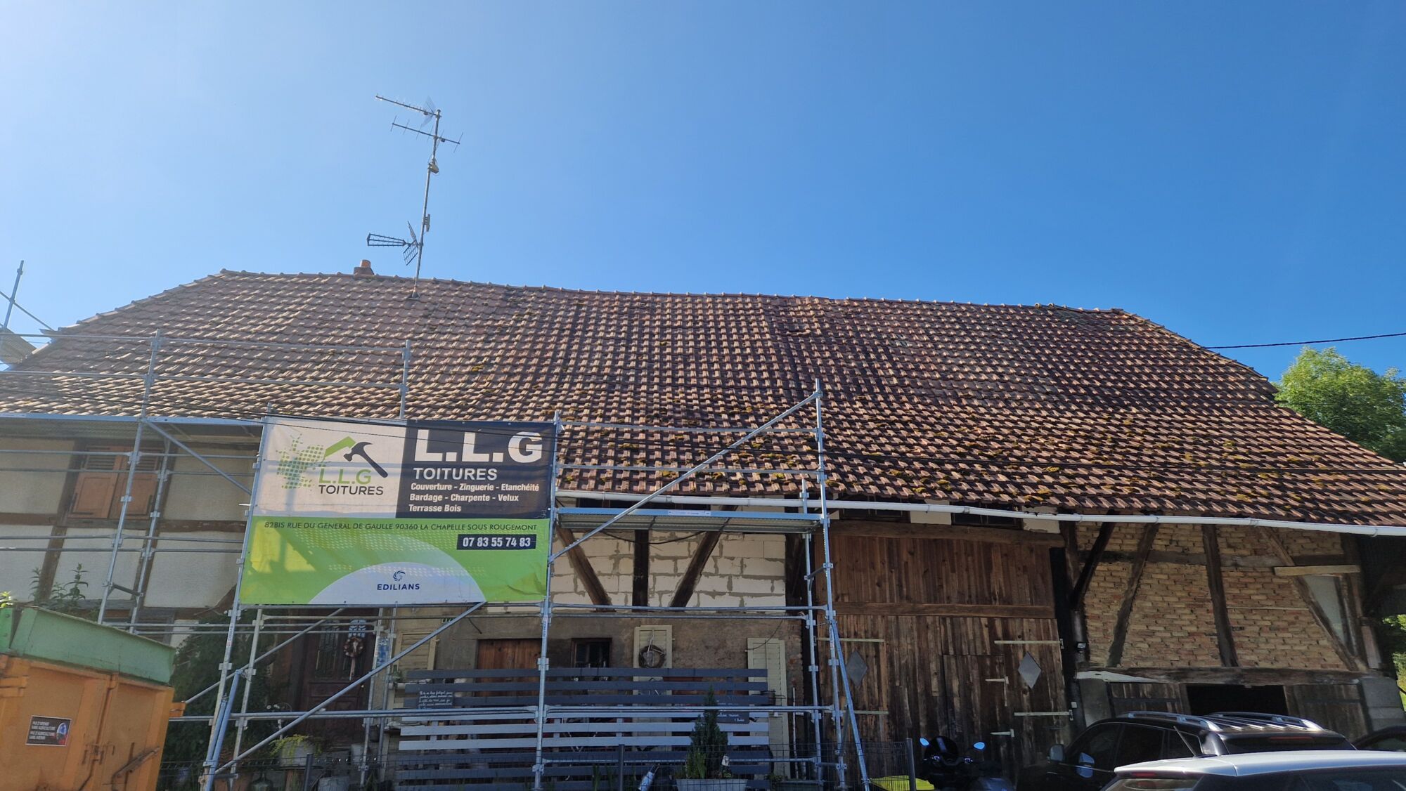 Démarrage d&#8217;une rénovation de toiture à Fulleren près d’Altkirch Audincourt